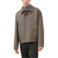 HERMES Jackets Coats Men's Gray