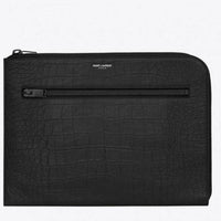 SAINT LAURENT Sheepskin Clutch Men's Black
