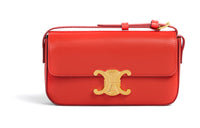 CELINE Triomphe Arc De Triomphe Smooth Cow Leather Handbag Shoulder Bag Women's Bright Red