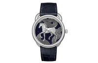 HERMES Arceau Wrist Watch Automatic Mechanical Movement Crocodile Leather Strap 26mm Blue Dial Women's Watch