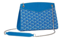 GOYARD Rouette Canvas With Leather Totes Chain Bag Shoulder Bag Women's Blue