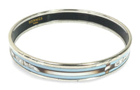 HERMES Metal Enamel Bangles Women's Blue