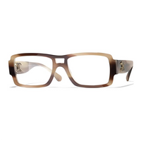 CHANEL Acetate Aviator Eyeglass Frames Unisex Brown