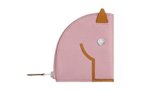 HERMES Mysore Goat Skin Coin Purse Women's Forest Purple/Caramel