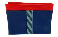 HERMES Canvas Canvas Bag Storage Bag Clutch Toiletry Bag Regular Unisex Red Blue