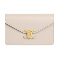 CELINE Margo Calfskin Wallet Women's Light Beige