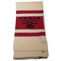 PRADA Cashmere Knit Scarves Women's White