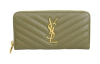SAINT LAURENT Leather Wallet Regular Women's Green