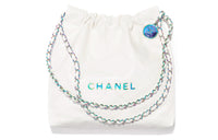 CHANEL 22Bag Shiny Calfskin Handbag Shoulder Bag Women's White