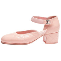 CHANEL Chunky Heel High Heels Women's Pink