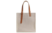 HERMES Etriviere Pocket Canvas With Hunter Cow Leather Handbag Men's Light Beige/Beige/Light Tawny