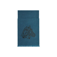 HERMES Cashmere Knit Scarves Men's Navy