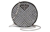 PRADA Crystal Shoulder Bag, Crossbody Bag Women's Black