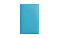 HERMES Calvi Chamkila Goat Skin Card Holder Women's 0F Bleu Frida Frida Blue