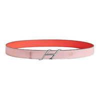 HERMES Palladium-Plated Leather Belts Women's Rose/Cherry Blossom Width: 2.4cm