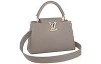 LOUIS VUITTON Capucines Taurillon Grained Leather Capusin Shoulder Crossbody Handbag Medium Size Women's Beige