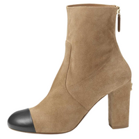 CHANEL 24B Ankle Boots 8.9cm Women's Light Brown