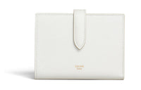 CELINE Grained Calfskin Wallet Medium Size Women's White