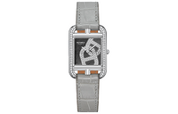HERMES Cape Cod Wrist Watch Quartz Movement Leather Strap Gray Dial Women's Watch