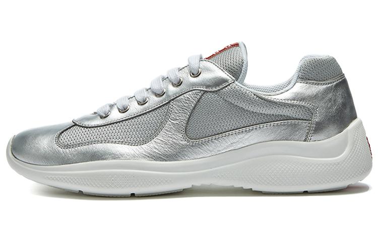 PRADA America's Cup Anti-Slip Wear-Resistant Low-Top Casual Shoes Men's Silver