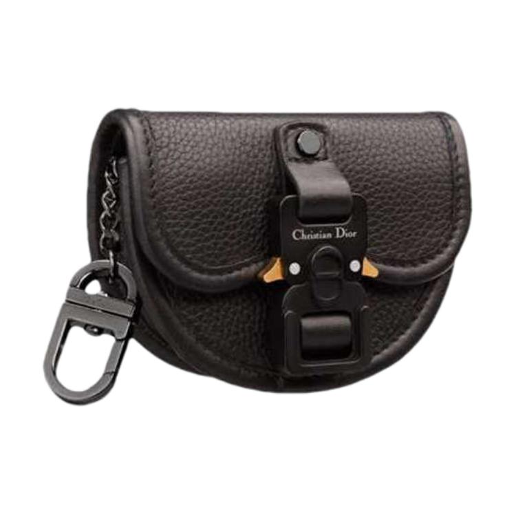 DIOR Cow Leather Earphone Case Small Size Men's Black