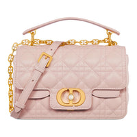 DIOR Wicker Pattern Cow Leather Shoulder Bag Crossbody Bag Handbag Small Size Women's Rouge Pink
