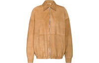 PRADA Leather Jackets Women's Maple Leaf Brown