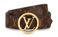 LOUIS VUITTON Circle Leather Belts Women's Brown