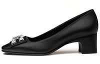 HERMES Delicate Chunky Heel High Heels 5cm Women's Black