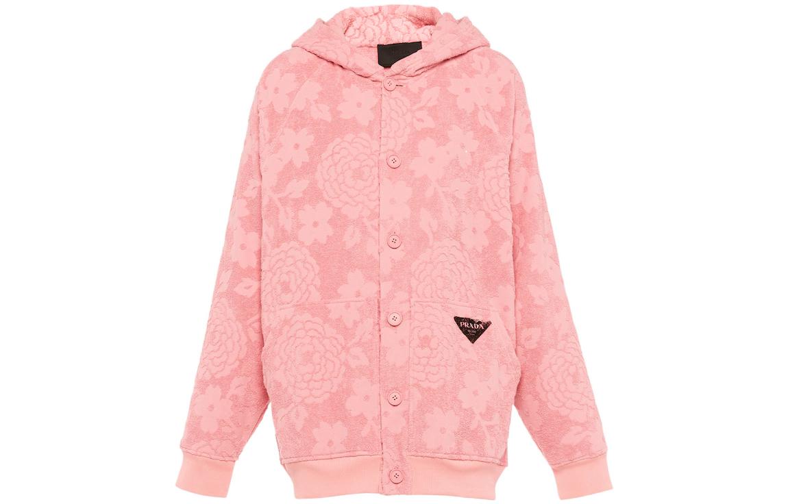 PRADA 2000s Floral Jacquard Hoodie