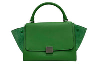 CELINE Cow Leather Shoulder Bag Crossbody Bag Handbag Women's Green