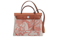 HERMES Herbag Cow Leather Handbag Shoulder Bag Crossbody Bag Regular Women's Orange Brown