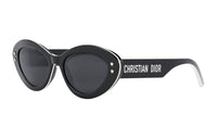 DIOR Acetate Irregular Shape Sunglasses Women's Black