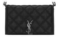 SAINT LAURENT Lambskin Wallet Crossbody Bag Shoulder Bag Women's Black