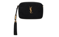 SAINT LAURENT Cotton Blend With Viscose Camera Bag Shoulder Bag Crossbody Bag Women's Black