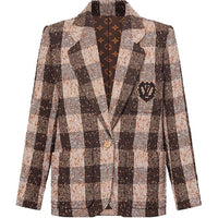 LOUIS VUITTON Check Tweed Preppy Blazer