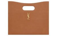 SAINT LAURENT Cow Leather Handbag Women's Brick & Dark Ebony
