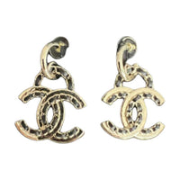 CHANEL Metal Earrings Women's Black