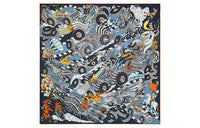 HERMES Silk Scarf Men's Blue/Yellow