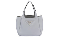 PRADA Leather Basket Bag Tote Bag Shopping Bag Handbag Women's Cornflower Blue