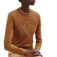 HERMES Cashmere Sweater Women's Caramel
