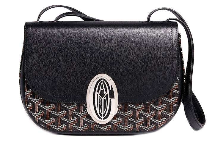 GOYARD 233 Canvas With Leather Shoulder Bag Crossbody Bag Regular Black