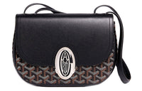 GOYARD 233 Canvas With Leather Shoulder Bag Crossbody Bag Regular Black