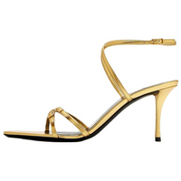 SAINT LAURENT Minuit One Strap Sandals 7.5cm Women's Gold
