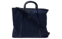 PRADA Recycled Nylon Shoulder Bag Crossbody Bag Handbag Large Size Women's Blue