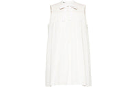 MIU MIU Smocked Panel Sleeveless Dress