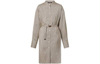 LOUIS VUITTON Pinstripe Silk Shirt Dress