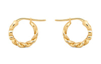 CELINE Triomphe Small Gourmette Hoops In Brass With Gold Finish