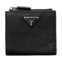 PRADA Leather Wallet Small Size Men's Black