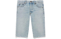SAINT LAURENT Raw Cut Edge Knee Length Denim Shorts